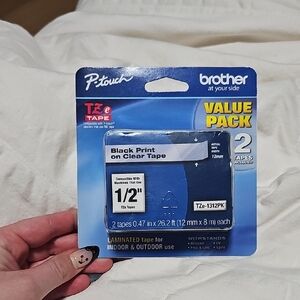 Brother P-touch Black Print on Clear Tape Value Pack